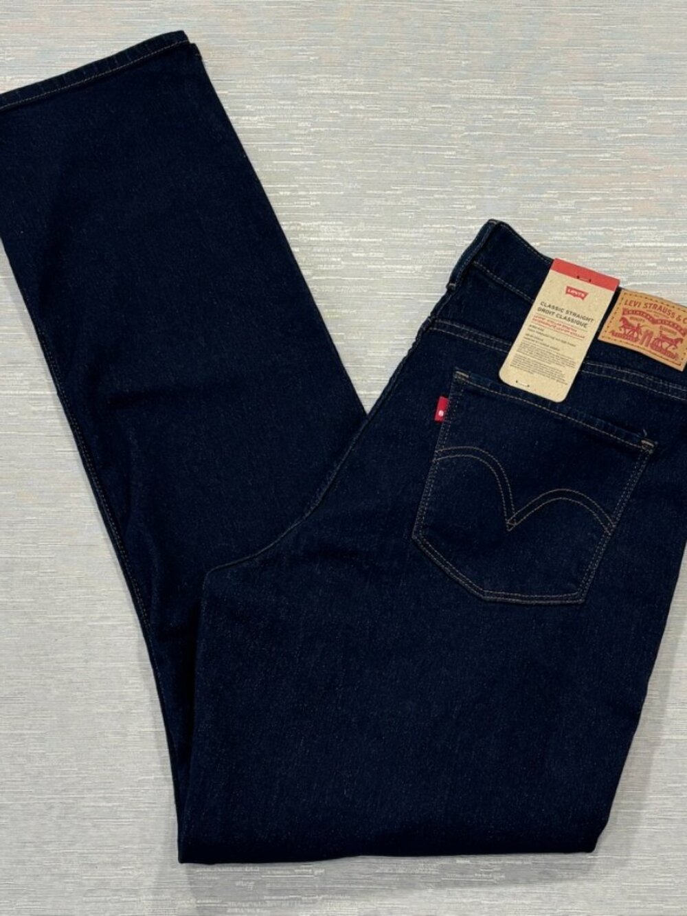 Levis Classic Straight Jeans Womens 12 31x32 Mid Rise Dark Wash Stretch Denim